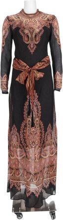 Zimmermann Pink Paisley Sheer Cinched Linen-Silk Maxi Dress