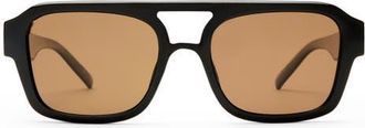 Le Specs Subzero 54mm Polarized Aviator Sunglasses in Black/brown Mono Polarized at Nordstrom
