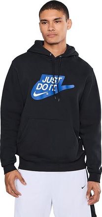 Nike Sportswear Club Fleece Hoodie Mens Sweatshirt Black/Black/White : 2XL, Cotton/Fleece/Polyester