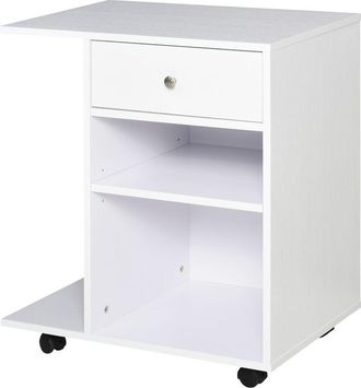 Vinsetto Vinsetto - Armario Para Impresora De Oficina Con Ruedas 2 Compartimentos Caj&oacute;n Y Soporte Para Cpu Estante Ajustable Para Estudio Despacho 60x40x68,5 C