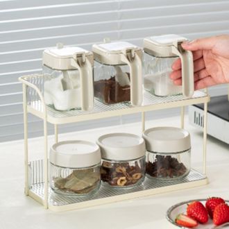 Infinite Doppelst&ouml;ckiges, Transparentes Ablageregal, Schreibtischablage, Kosmetik-organizer F&uuml;rs Schlafzimmer, Markenlos, Aus Kunststoff Und Metall, 880 G, Dop