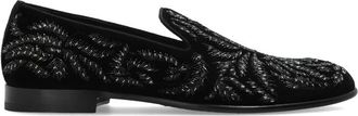 Dolce & Gabbana Schoenen met glinsterende Loafer-achtige versieringen - Heren - Loafers - Zwart - 40 EU - Leer - Schoenen