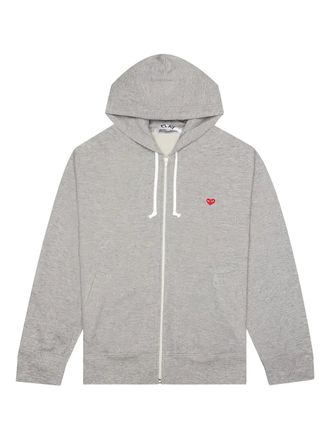 Comme Des Garçons heart-embroidered zip-up sweatshirts - Grey