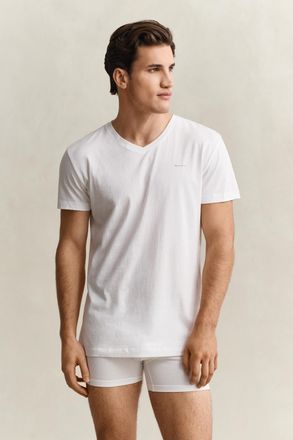 GANT Men 2-Pack V-Neck T-Shirts (XXXL) WHITE
