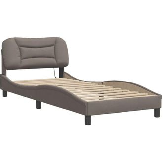 vidaXL Estructura De Cama Con Led Sin Colch&oacute;n Hvar Tela Taupe 80x200 Cm Vidaxl