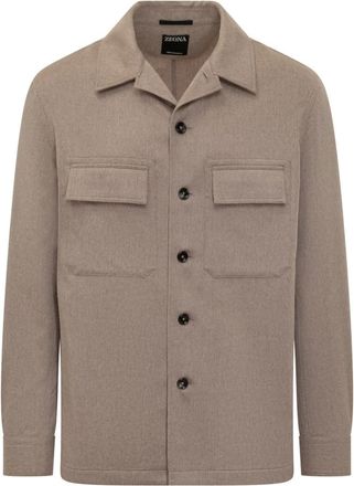 Ermenegildo Zegna Beige Regular Solid Shirt