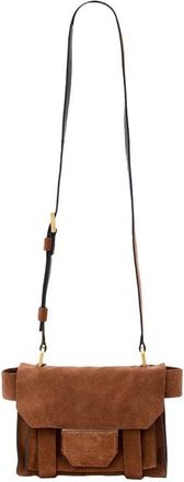 AllSaints Mini Ursa Suede Crossbody Bag in Cognac Brown at Nordstrom