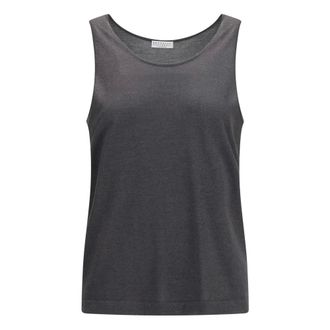 Brunello Cucinelli Top de Punto Luminoso - Tops - Hombre - Gris - L
