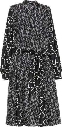 Karl Lagerfeld Logo-Print Shirt Dress - Dames - Shirt Kleedjes - Zwart - L - Kleedjes