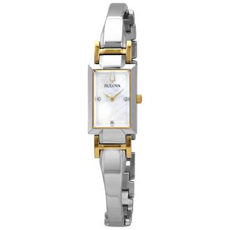 Bulova Classic Quartz Diamond Mother of Pearl Dial Ladies Watch 98P188