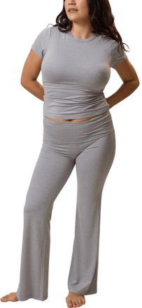 Kindred Bravely The Sunday Maternity & Nursing Pajama Set in Grey Heather at Nordstrom, Size X-Large