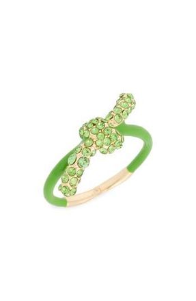 Nordstrom Rack Pav&eacute; Crystal Enamel Knot Ring in Green Multi- Gold at Nordstrom Rack, Size 6