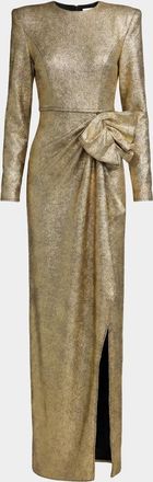 Mac Duggal Ieena Metallic Bow Gown