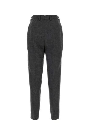 Prada Womens Dark Grey Wool Pant Ardesia Pantaloni