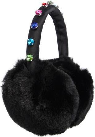 Kate Spade New York embellished faux fur earmuff in 001 Black at Nordstrom Rack