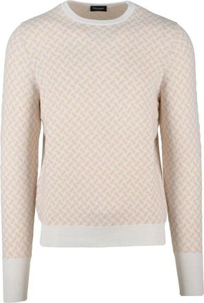 Drumohr Cashmere Crew Neck Pullover - White/Beige