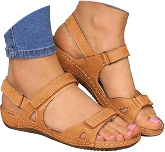 Generic Sandals for Women,Orthopedic Platform Plantar Fasciitis 2025 Summer Comfortable Wedge Fish Mouth Sandals Wide Fit Outdoor Beach Vacation Walking Shoes