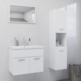 Berkfield Home Bathroom Furniture Set White Engineered Wood