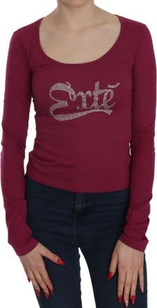 Exte Crystal Embellished Long Sleeve Casual Womens Top