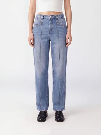 Isabel Marant Mid-Rise Straight Jeans in Blue Cotton Denim