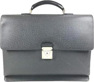 Louis Vuitton Pre-owned Taiga Leather Aktetas - Heren - Vintage Handtas - Zwart - ONE Size - Leer - Vintage