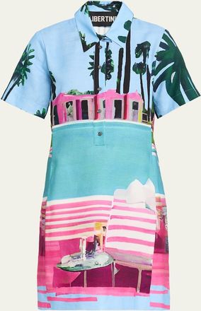 Libertine - Libertine Poolside Preppy Short-Sleeve Mini Polo Dress