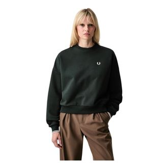 Fred Perry Dames, Sweatshirts & Hoodies, Groen, Maat: M
