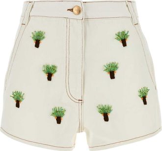 Farm Rio White Denim Shorts