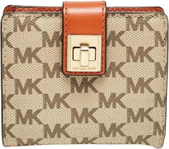 Michael Kors Pre-owned Natalie Compact Portemonnee - Dames - Vintage Accessoires - Beige - ONE Size - Vintage