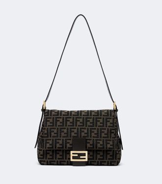 Fendi Borsa a spalla Baguette Medium in canvas