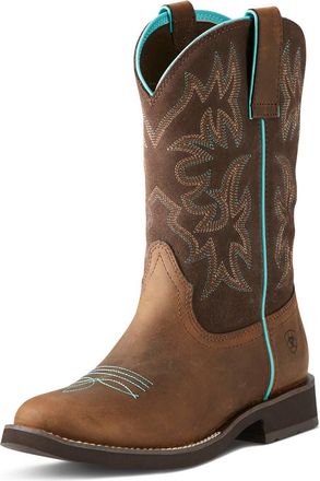 Ariat Womens Delilah Round Toe Western Boot In Brown/fudge