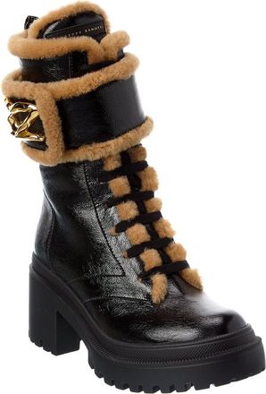Giuseppe Zanotti Gz Paloma Leather & Shearling Biker Boot