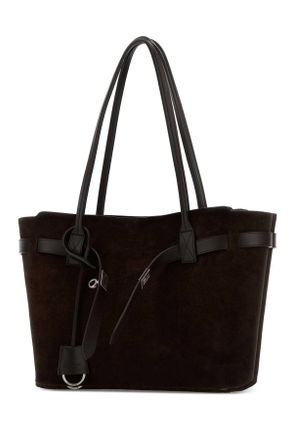 Balenciaga Womens Dark Brown Suede Medium Bel Air Shopping Bag Light Espresso T Domesticated Calf Le Borse A Mano