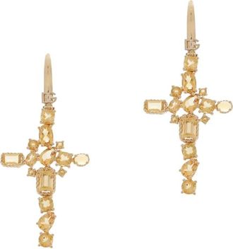 Dolce & Gabbana Orecchini Rainbow Monochrome in oro giallo 18 carati con quarzo