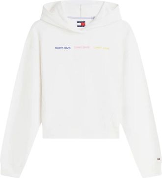 Tommy Jeans Hoodies & sweatvesten, Dames, Wit, L, Katoen, Dw 0Dw 22906
