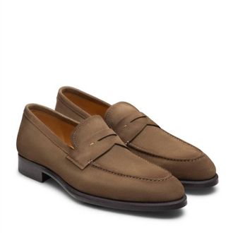 Magnanni Mens Garner Roccia Penny Loafer In Taupe Suede