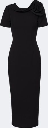 Roland Mouret Vestido midi de crep&eacute; con aplique floral