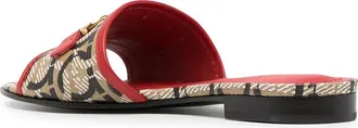 Ferragamo Gancini-Print Mule - Red