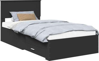 vidaXL Estructura De Cama Con Cabecera Negro Y Plata 100 X 200 Cm Vidaxl