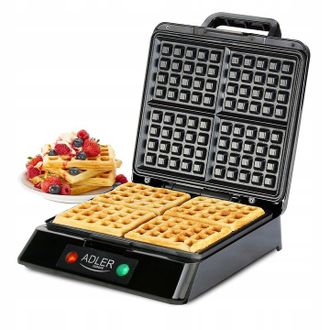 OEM Gofreadora Para 4 Gofres Crujientes, Alta Potencia 1500w, Tapa Con Cierre + Receta