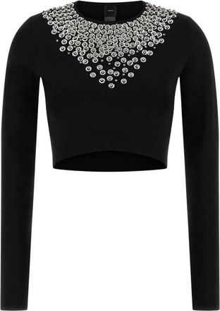 Pinko Stijlvolle Sweaters Collectie - Dames - Ronde hals truien - Zwart - M - Truien & Vesten