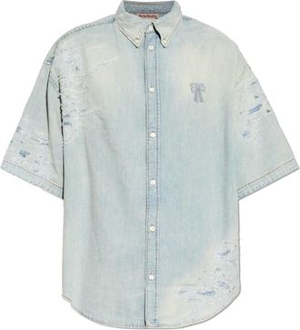 Acne Studios Denim Shirts, male, Blue, Size: XL Vintage Effect Denim Shirt