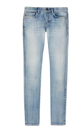 Saint Laurent Washed Denim Distressed Skinny Jeans Size 24/61