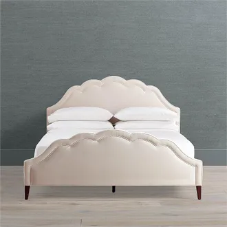Frontgate Adelaide Upholstered Bed - Sky Velvet, Queen - Frontgate