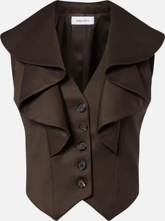 Alexander McQueen Ruffled wool vest