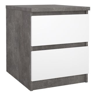 Furniture To Go Naia Bedside 2 Drawers in Grey