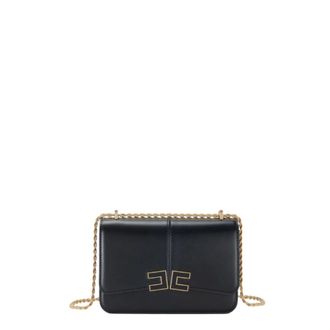 Elisabetta Franchi Shoulder Bags, female, Black, Size: ONE SIZE Shoulder Bag with Logo Detail