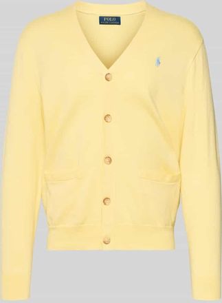 Polo Ralph Lauren Regular Fit Strickjacke aus reiner Baumwolle in Hellgelb, Gr&ouml;&szlig;e XXL