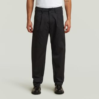 G-Star Pleated Loose Tapered Chino - Zwart - Heren