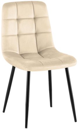 Clp Clp - Silla De Comedor Antibes Tapizada En Terciopelo Blanco Crema